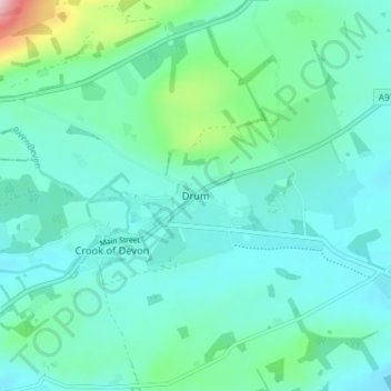 Mappa topografica Drum, altitudine, rilievo