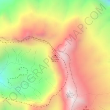 Mappa topografica Volcán Pichincha, altitudine, rilievo