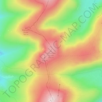 Mappa topografica Stybarrow Dodd, altitudine, rilievo