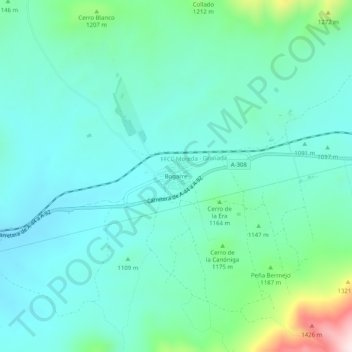 Mappa topografica Bogarre, altitudine, rilievo