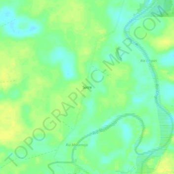 Mappa topografica Sucre, altitudine, rilievo