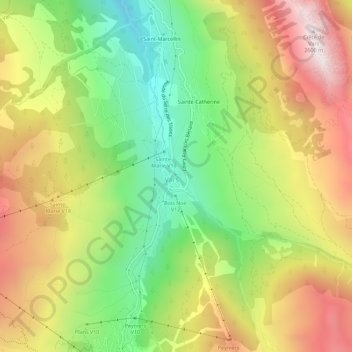 Mappa topografica Sainte-Marie, altitudine, rilievo