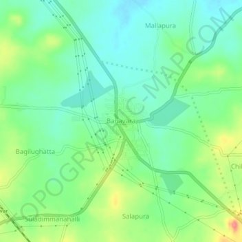Mappa topografica Banavara, altitudine, rilievo