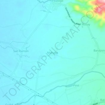 Mappa topografica Mahaba, altitudine, rilievo