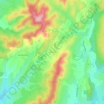 Mappa topografica Les Riailles, altitudine, rilievo