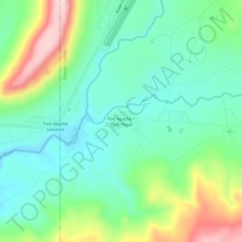 Mappa topografica Fort Apache, altitudine, rilievo