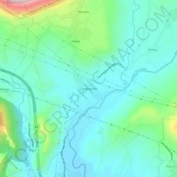 Mappa topografica Campigliano, altitudine, rilievo