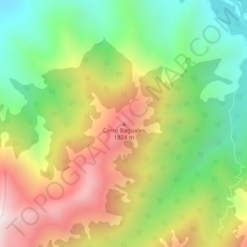 Mappa topografica Cerro Baguales, altitudine, rilievo