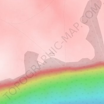 Mappa topografica Phu Kradung, altitudine, rilievo