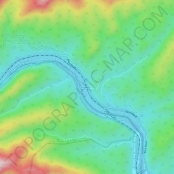 Mappa topografica Snowden, altitudine, rilievo