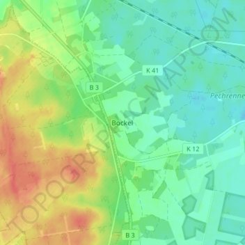 Mappa topografica Bockel, altitudine, rilievo