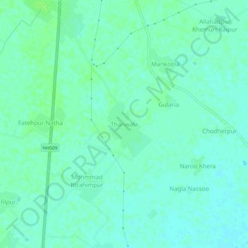 Mappa topografica Thanwala, altitudine, rilievo