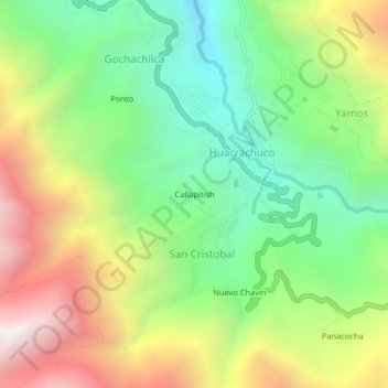 Mappa topografica Callapitish, altitudine, rilievo