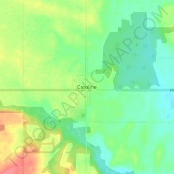 Mappa topografica Caroline, altitudine, rilievo