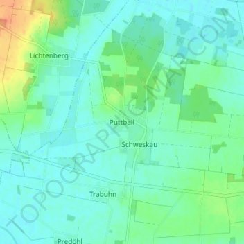 Mappa topografica Puttball, altitudine, rilievo