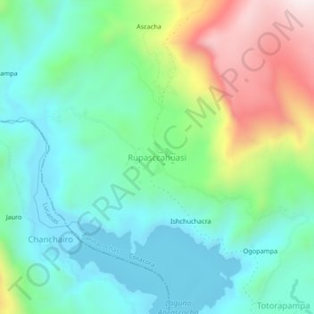 Mappa topografica Rupasccahuasi, altitudine, rilievo