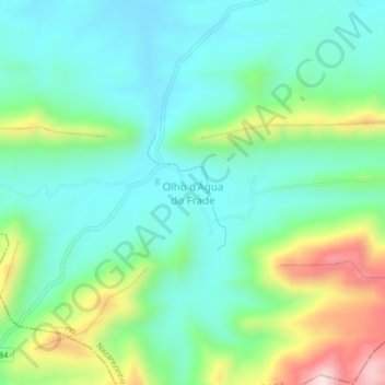 Mappa topografica Olho d'Água do Frade, altitudine, rilievo