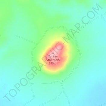 Mappa topografica Turkey Mountain, altitudine, rilievo