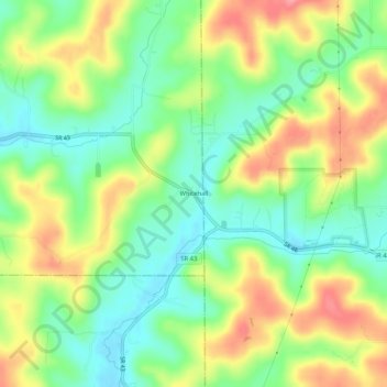 Mappa topografica Whitehall, altitudine, rilievo