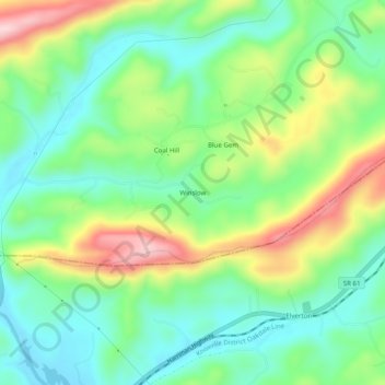 Mappa topografica Winslow, altitudine, rilievo