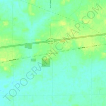 Mappa topografica Moulton, altitudine, rilievo
