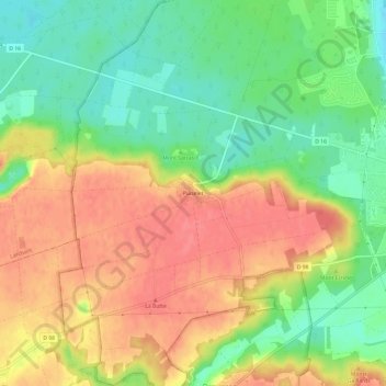 Mappa topografica Puiselet, altitudine, rilievo