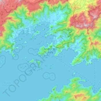 Mappa topografica Angra dos Reis, altitudine, rilievo
