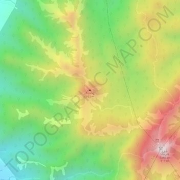 Mappa topografica Toong, altitudine, rilievo