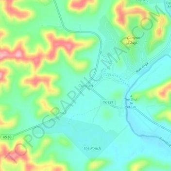 Mappa topografica Concan, altitudine, rilievo
