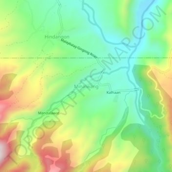 Mappa topografica Minalwang, altitudine, rilievo
