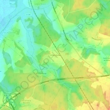 Mappa topografica Le Bois Rond, altitudine, rilievo