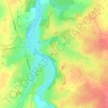 Mappa topografica Saint-Pierre, altitudine, rilievo