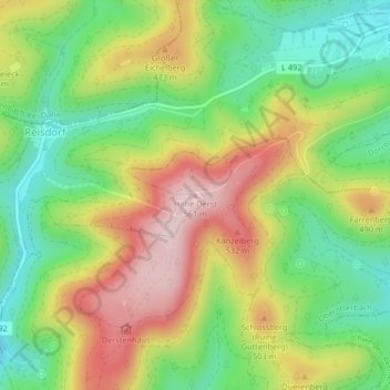 Mappa topografica Hohe Derst, altitudine, rilievo
