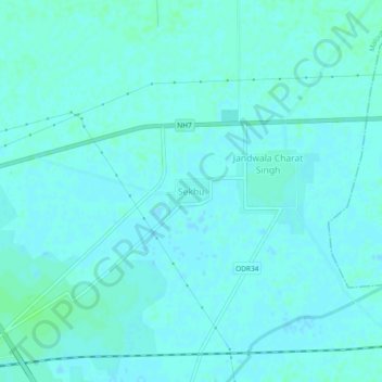 Mappa topografica Sekhu, altitudine, rilievo