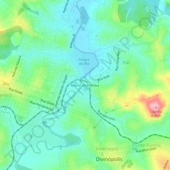 Mappa topografica Morro da Pitimba, altitudine, rilievo