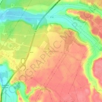 Mappa topografica Villa Cordopatri, altitudine, rilievo
