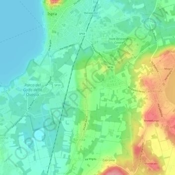 Mappa topografica Barza, altitudine, rilievo