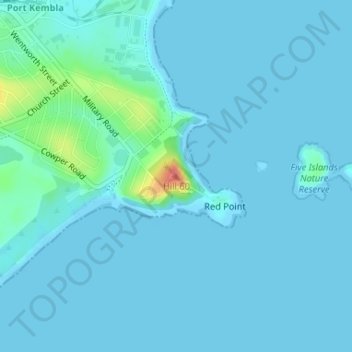 Mappa topografica Hill 60, altitudine, rilievo