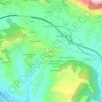 Mappa topografica Casale, altitudine, rilievo