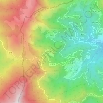 Mappa topografica Stoppia Nova, altitudine, rilievo