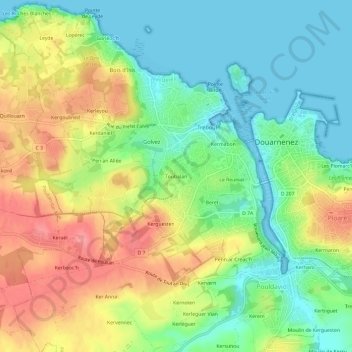 Mappa topografica Toubalan, altitudine, rilievo