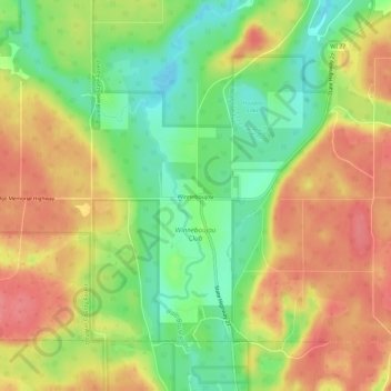 Mappa topografica Winneboujou, altitudine, rilievo