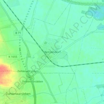 Mappa topografica Meitzendorf, altitudine, rilievo