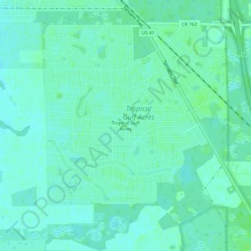 Mappa topografica Tropical Gulf Acres, altitudine, rilievo