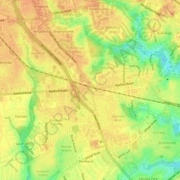 Mappa topografica Owens, altitudine, rilievo