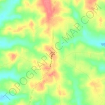 Mappa topografica Union, altitudine, rilievo
