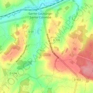 Mappa topografica La Morinière, altitudine, rilievo