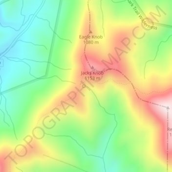 Mappa topografica Chattahoochee Source Spring, altitudine, rilievo