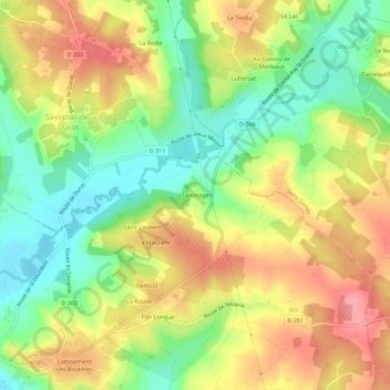Mappa topografica Taminage, altitudine, rilievo