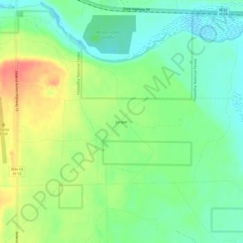 Mappa topografica Juniper, altitudine, rilievo